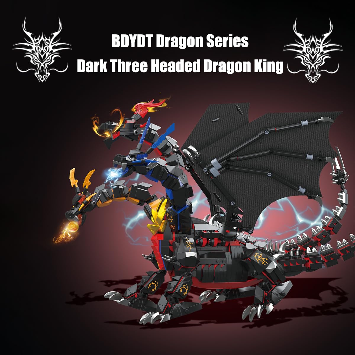 Amazon.com: BDYDT Dragon Series Dark Three Headed Dragon King